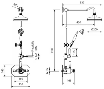 JAMES - Wall-mounted thermostatic shower panel with hand shower by Park Avenue - view 3